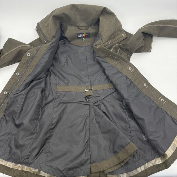 KERRITS Womens Riding Barn Jacket Size XS Hood Vent Full Zip Brown Equestrian - Picture 9 of 13